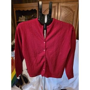 Pendleton Button Up Sweater. Womens Size 6. Red. 20"‎ PTP. Cottagecore,...